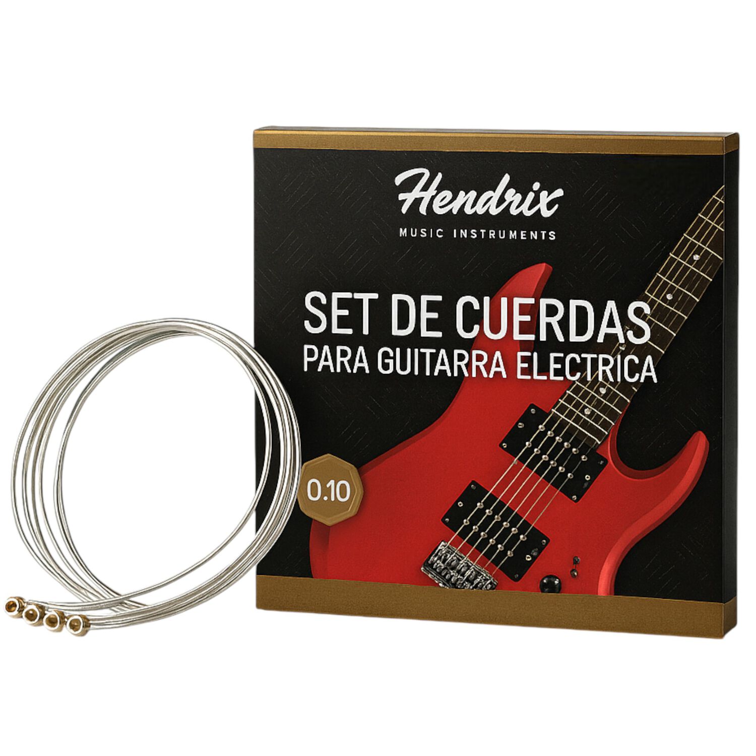 Set De Cuerdas Para Guitarra El&eacute;ctrica Calibre 0.10 Hendrix image number 0.0