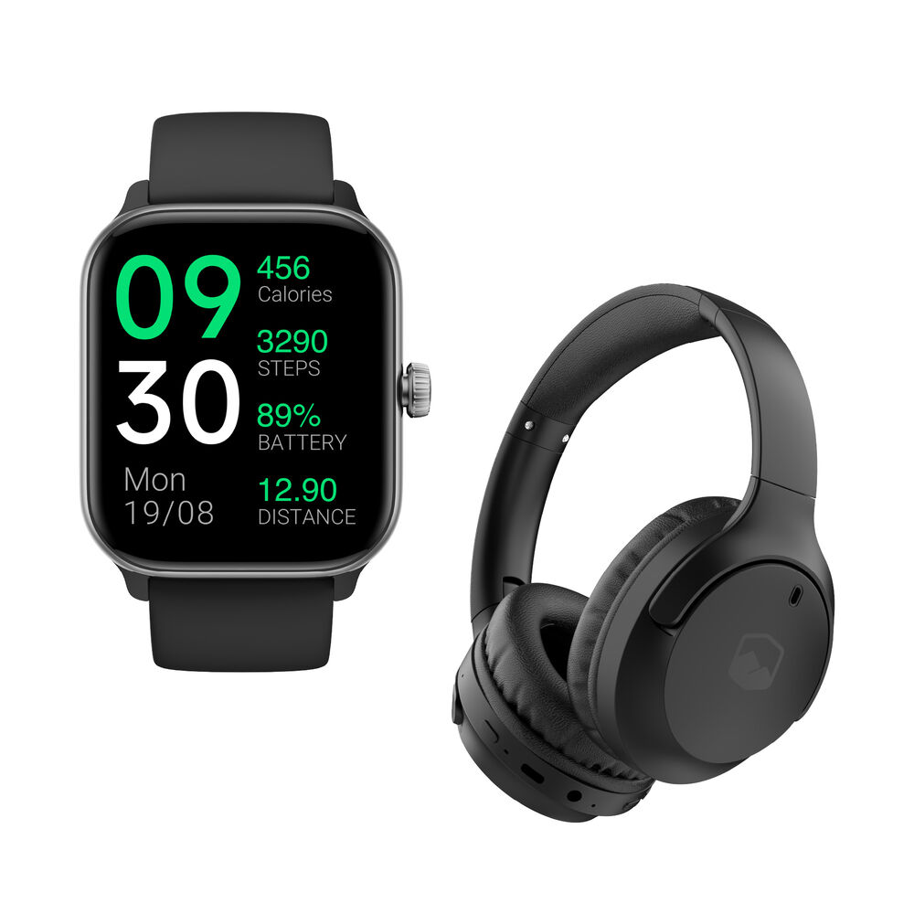 Pack Smartwatch Black Rhythm + Audífonos Black Wavepro image number 0.0