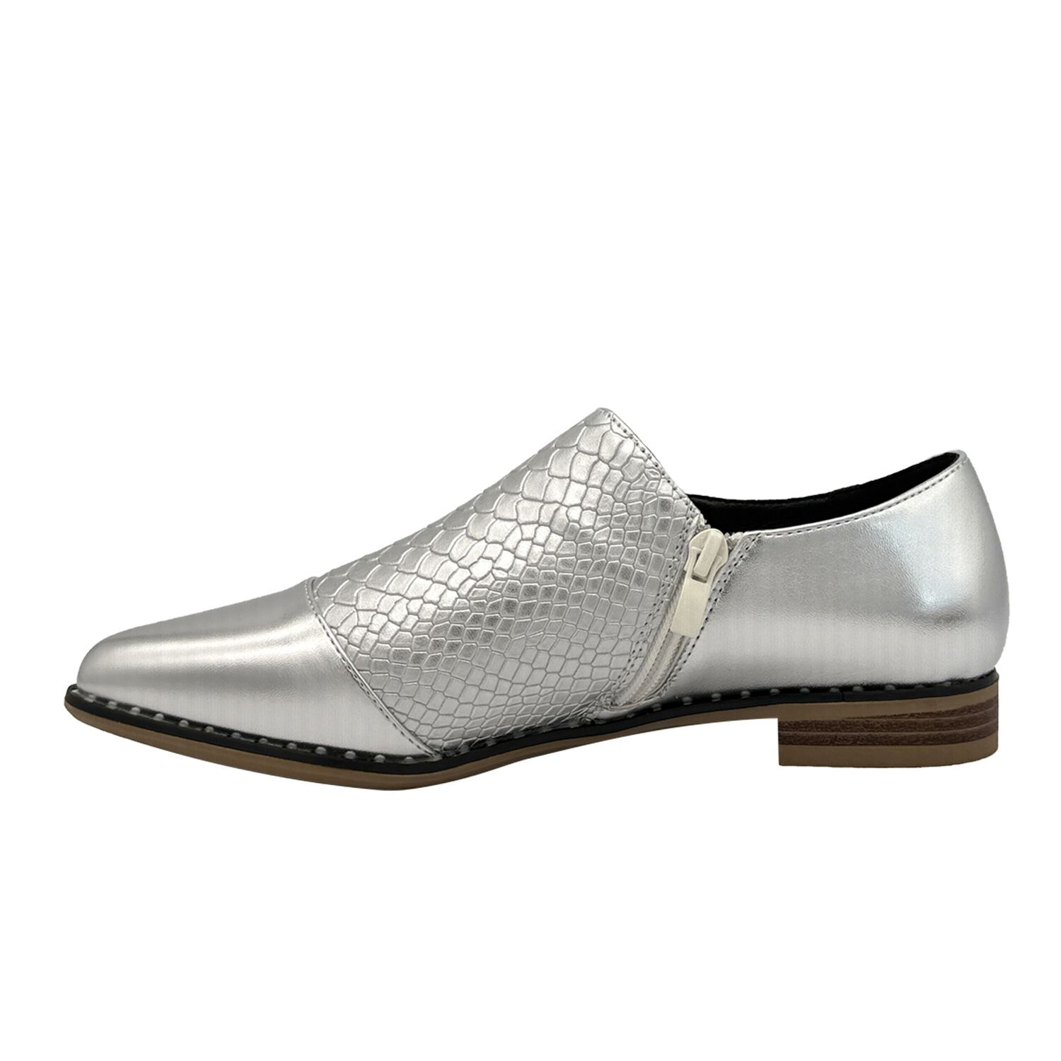 Zapato Para Mujer Croco Plateado Danicolle image number 4.0