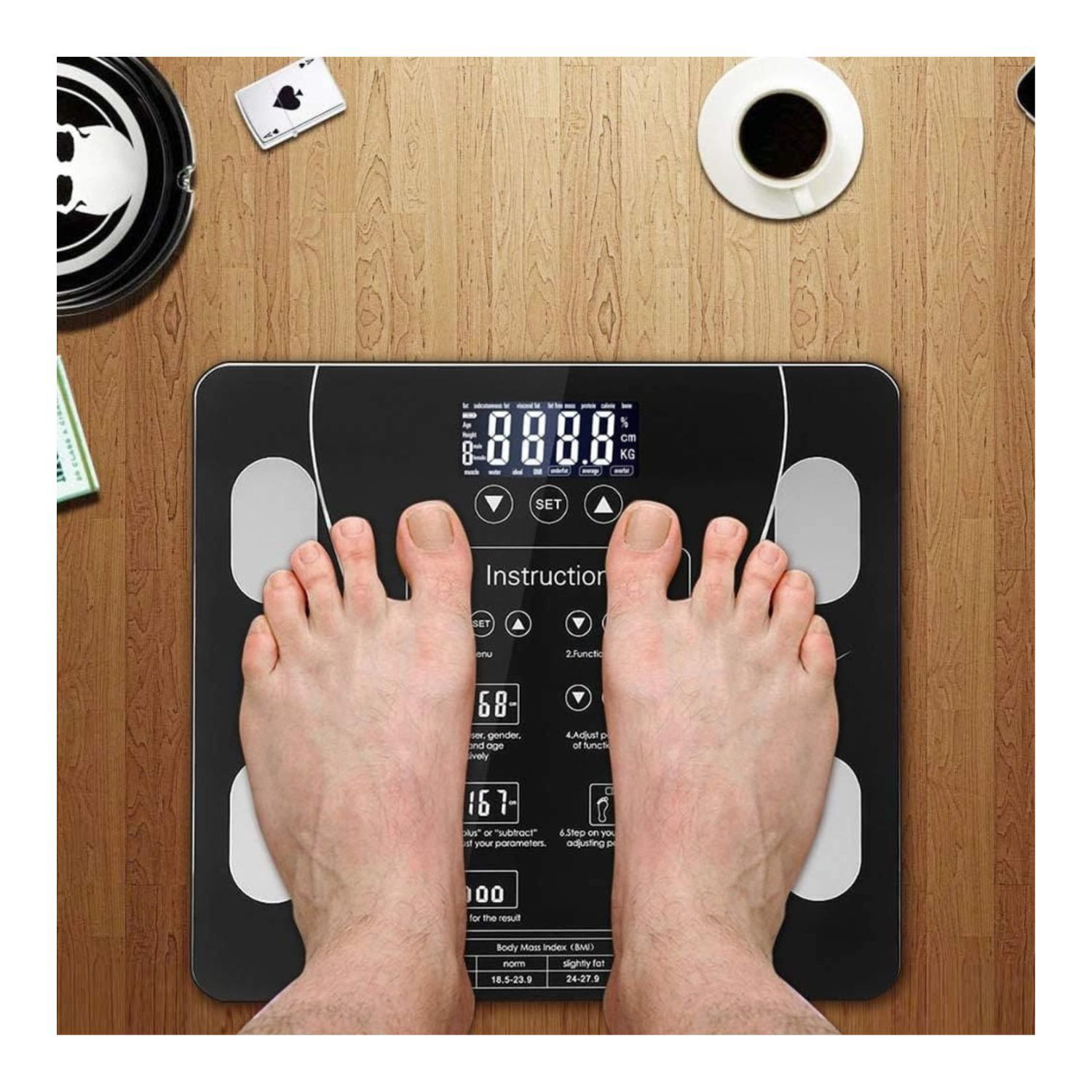 Smartfit Pro Balanza Cuadrada Inteligente Para Hogar Negro image number 7.0