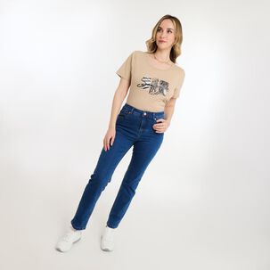 Polera Lisa Manga Corta Cuello Redondo Mujer Geeps