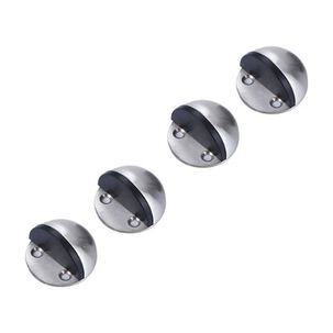Pack 4 Tope De Puerta De Acero Inoxidable Parachoque Goma