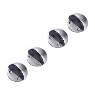 Pack 4 Tope De Puerta De Acero Inoxidable Parachoque Goma