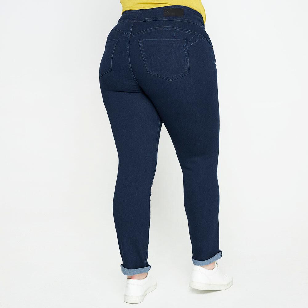 Jeans Talla Grande Tiro Alto Recto Push Up Mujer Sexy Large image number 2.0