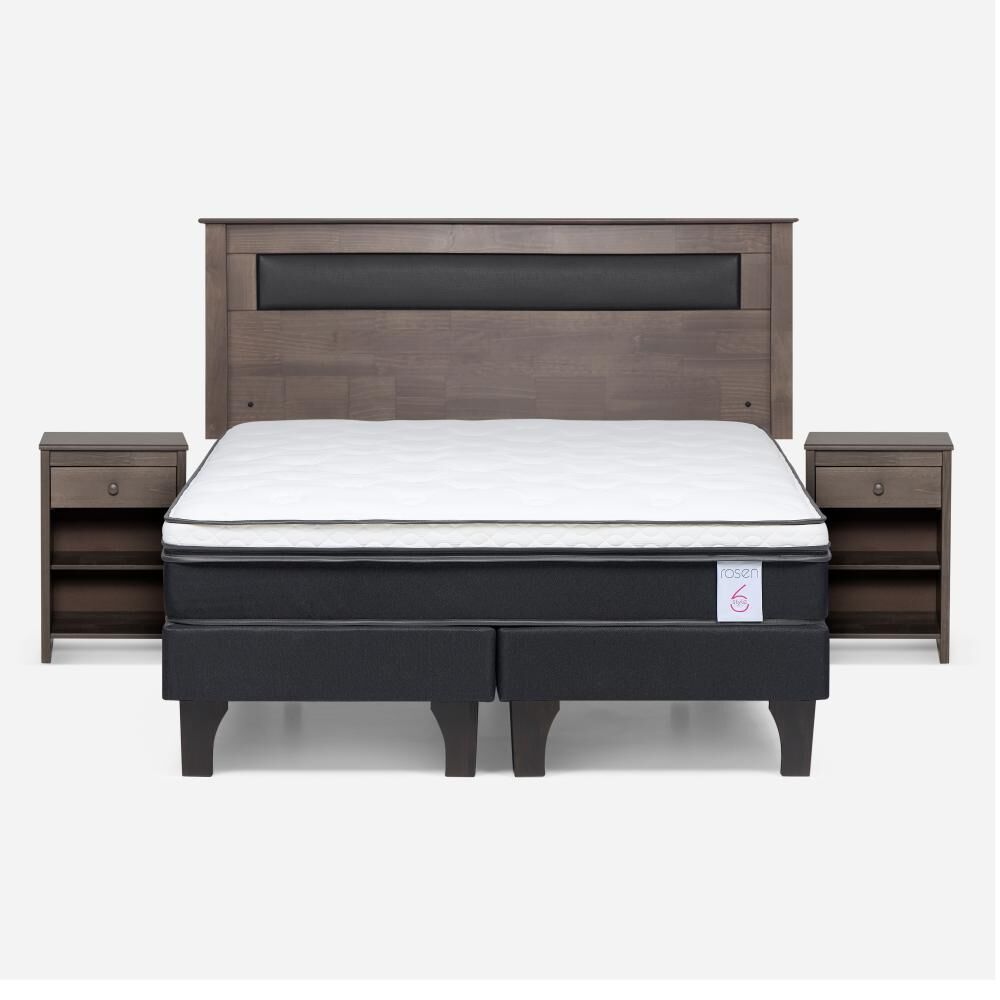 Cama Europea Rosen New Style 6 / 2 Plazas / Base Dividida + Set De Maderas image number 0.0