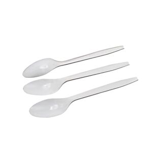 Juego De Cucharas Desechables 13cm Blancos De 20 Piezas