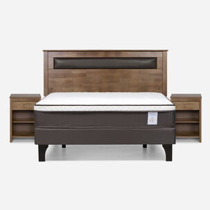 Cama Europea Rosen New Style 4 Plus / 2 Plazas / Base Normal + Set De Maderas Ferrara