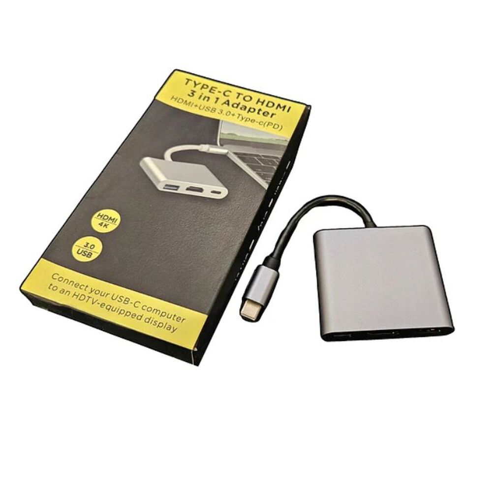 Adaptador Multipuerto 3 En 1 Usb Tipo C 3.0 A Hdmi 4k image number 0.0
