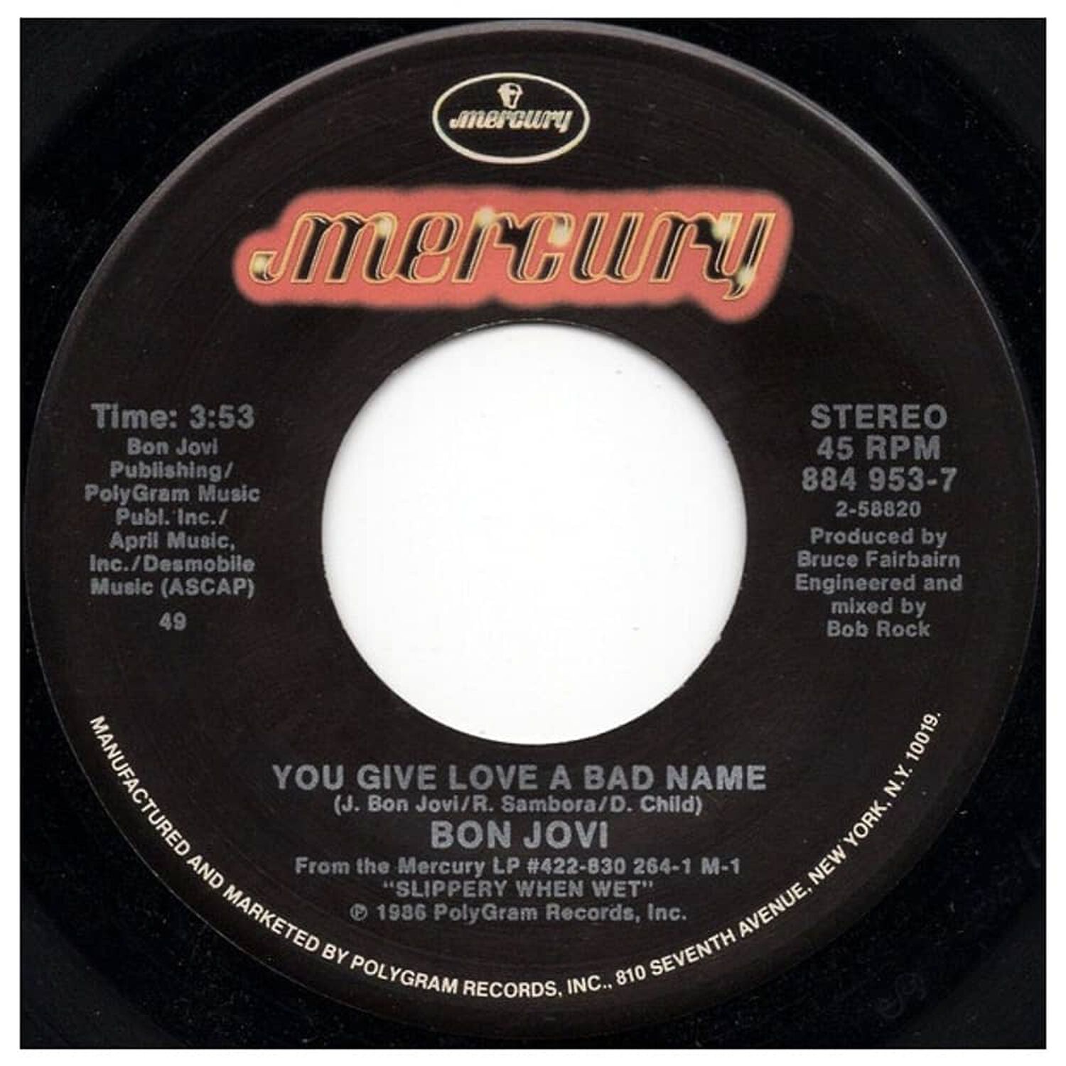 Bon Jovi - You Give Love A Bad Name | 7" Single Usado image number 1.0