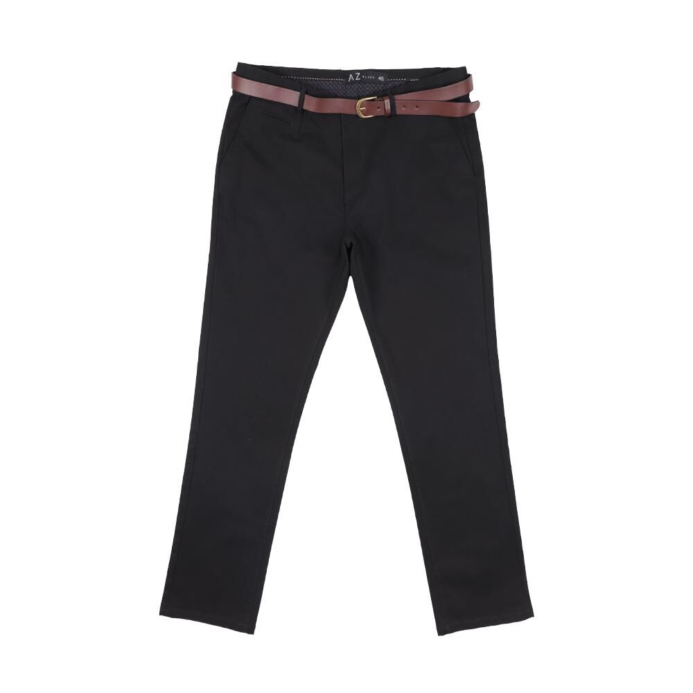 Pantalón Tiro Medio Slim Hombre Az Black image number 0.0