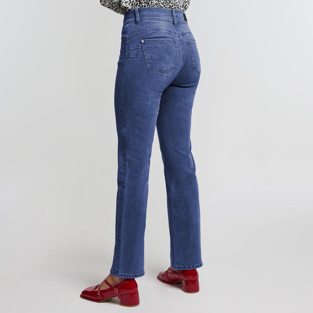 Jeans Tiro Alto Straight Push Up Mujer Kimera image number 1.0