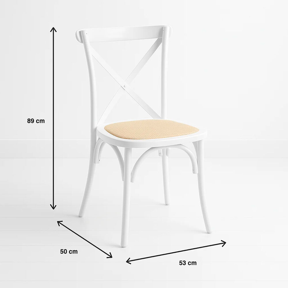 Silla Crossback Madera Rattan - Blanca image number 3.0