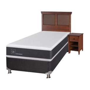 Box Spring Cic Ortopedic / 1.5 Plazas / Base Normal  + Set De Maderas