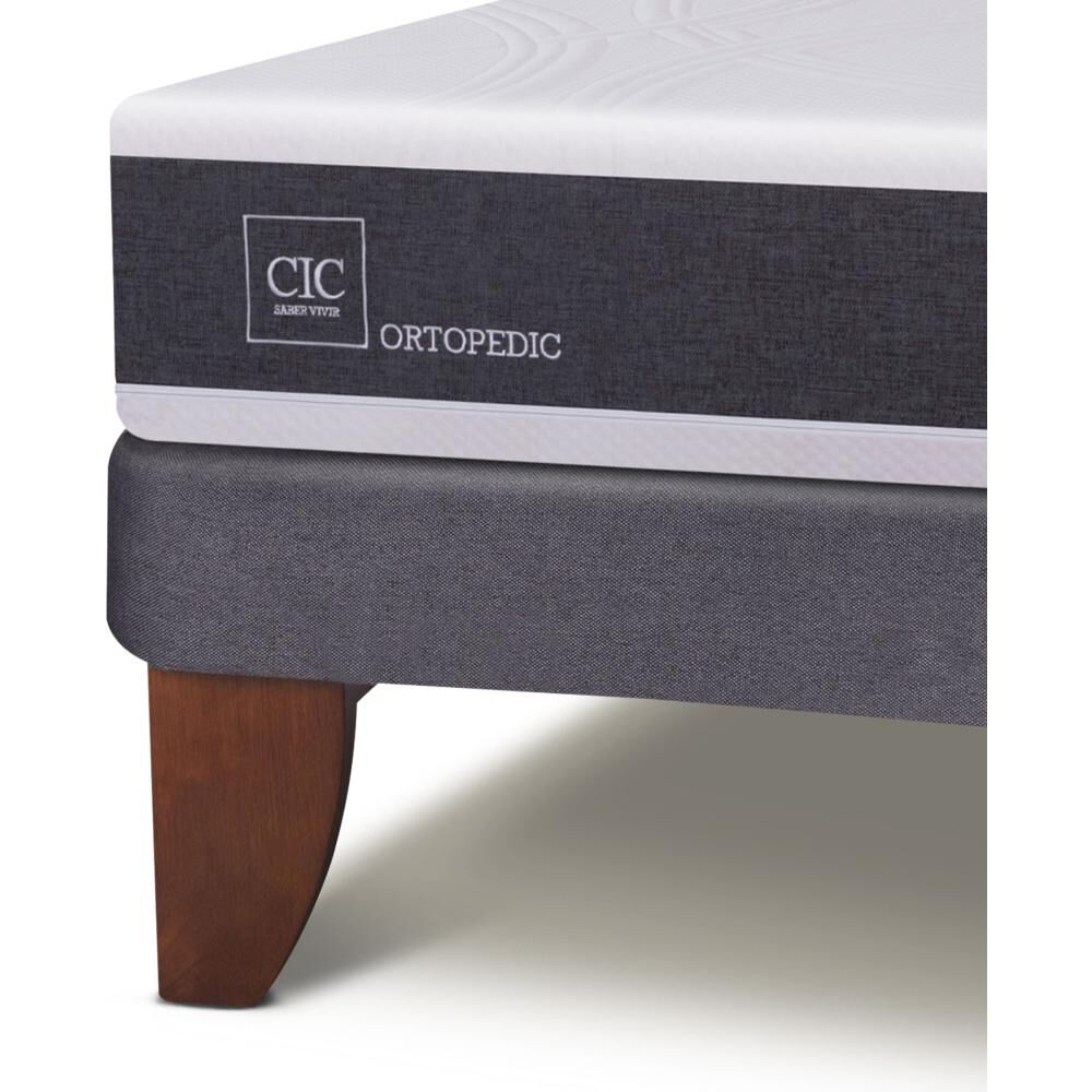 Cama Europea Cic New Ortopedic / 2 Plazas / Base Dividida + Respaldo image number 4.0