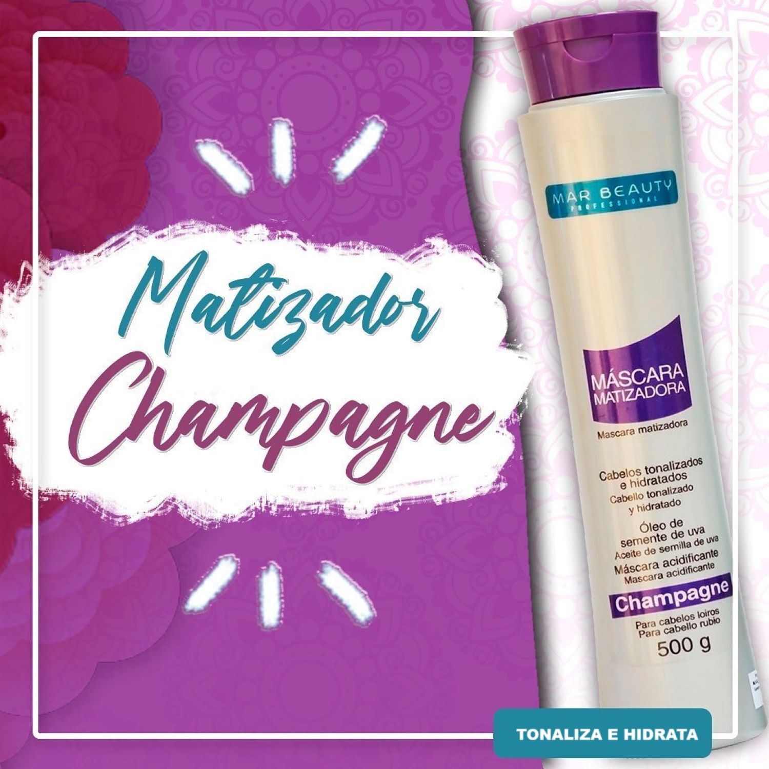 Mascara Matizadora Champagne De 500g Mar Beauty image number 1.0