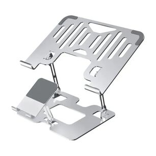 Soporte Ergon&oacute;mico De Aluminio Para Laptop Y Celular 2 En 1