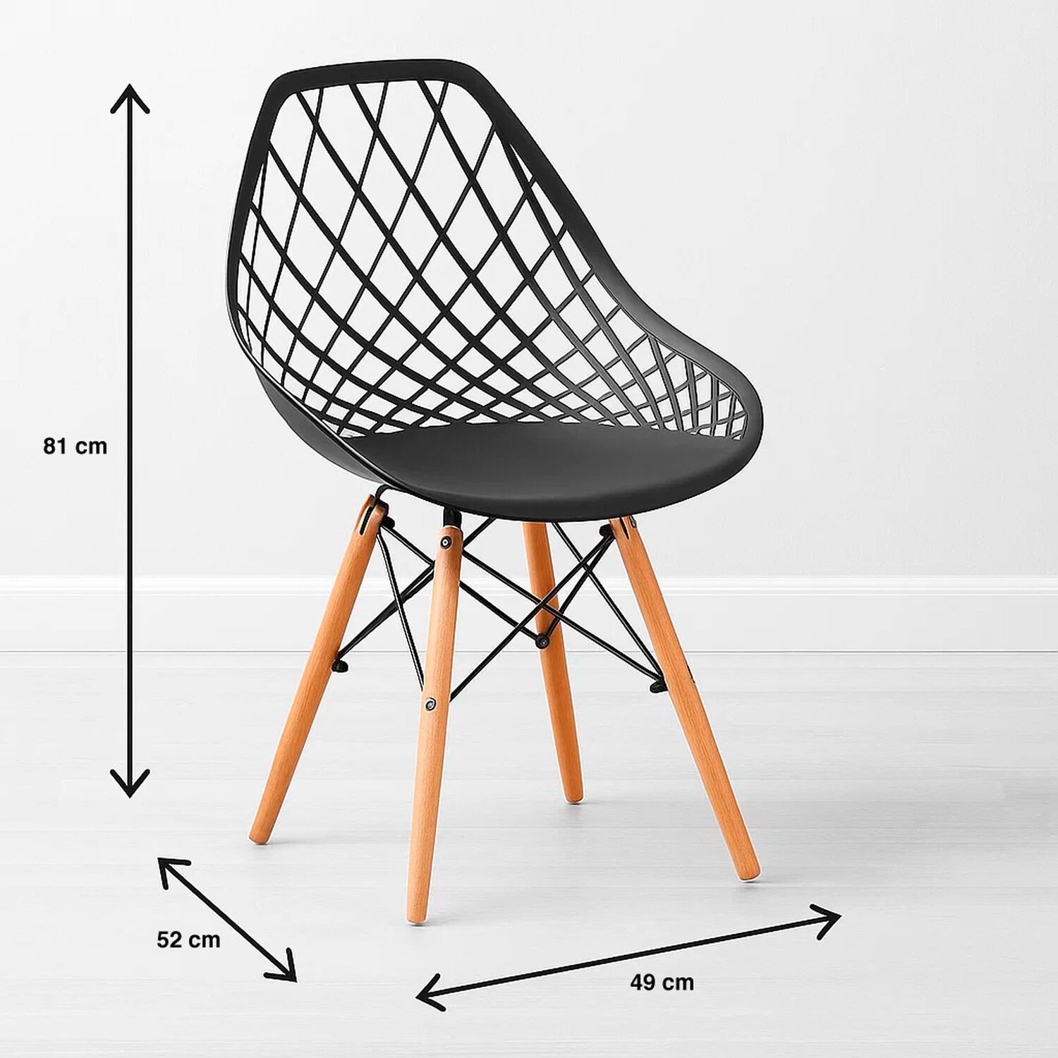 Silla Eames Enrejada Mesh - Negra image number 3.0