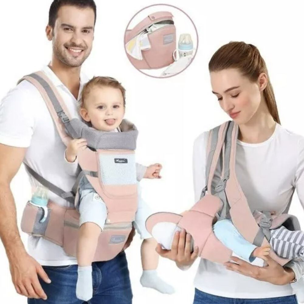 Mochila Porta Bebes Ergonómica Asiento Multifuncional 6 En 1 Rosa image number 1.0