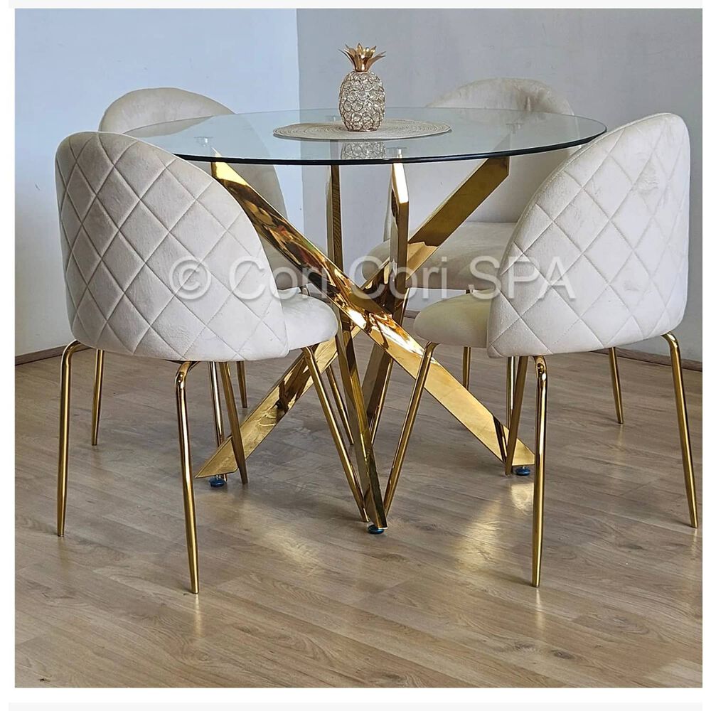 Mesa De Comedor Warwick Redonda Gold 120cms image number 2.0