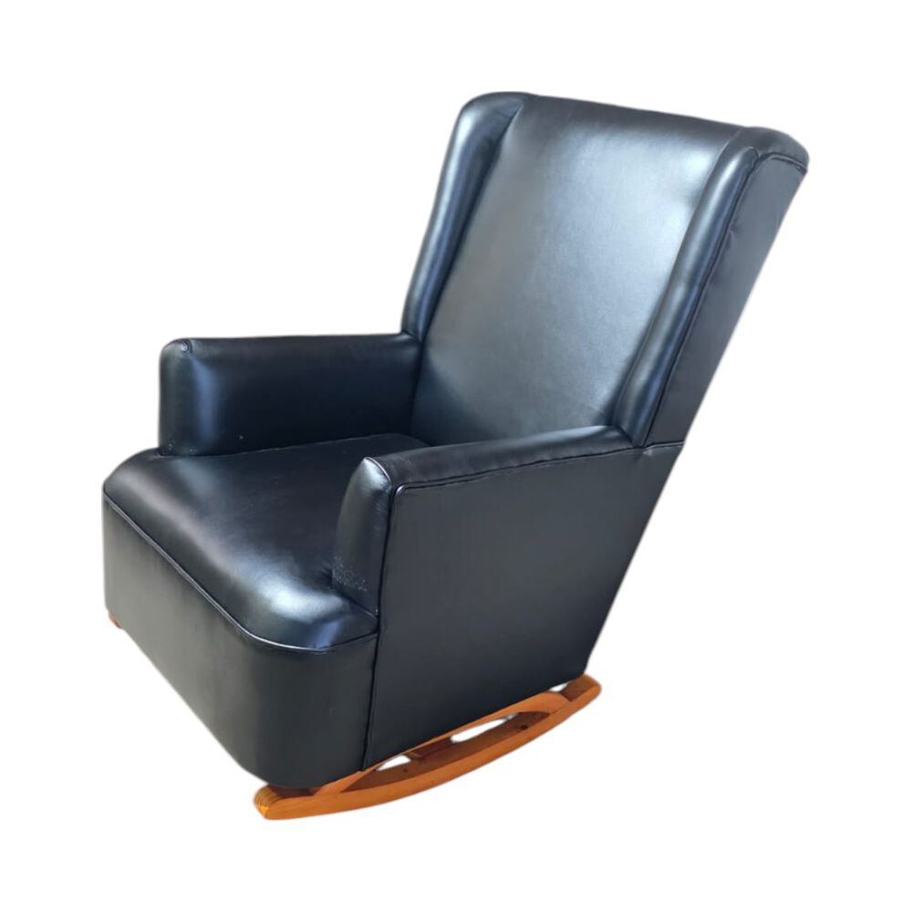 Sillon Mecedor Ecocuero Negro image number 2.0