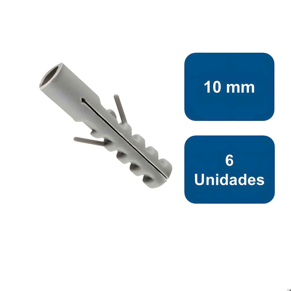 Tarugo Nylon 10mm 6un. - Rukafe Basics image number 0.0