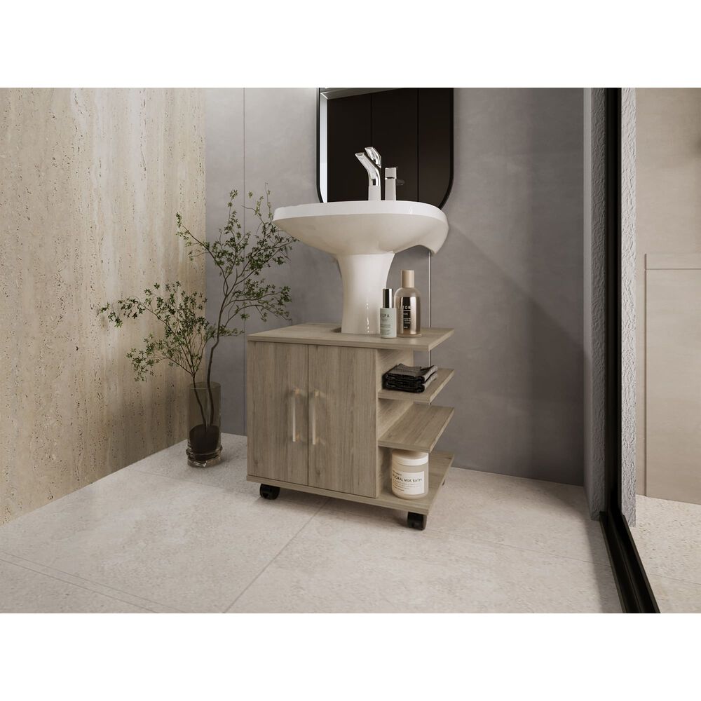 Mueble Ba&ntilde;o 2 Puertas Fm-003c Caf&eacute; Claro image number 4.0