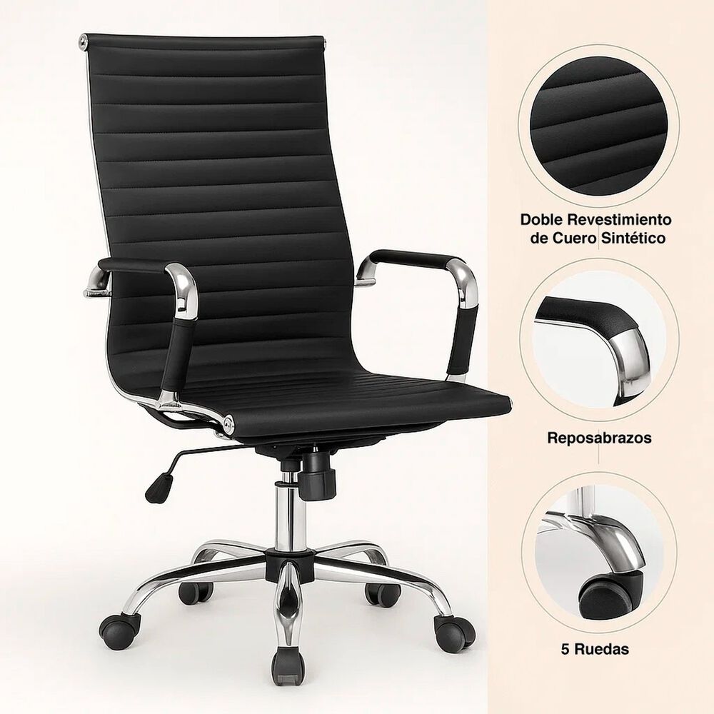 Silla Ejecutiva Luxor Cuero Sint&eacute;tico - Negro image number 11.0