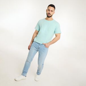 Polera Básica Slim Manga Corta Cuello Redondo Hombre Az Black