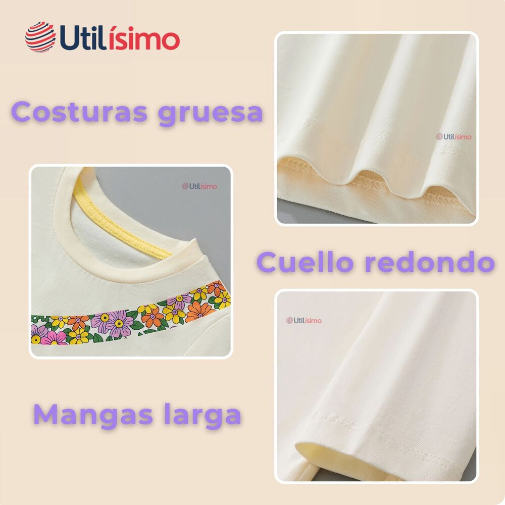 Polera Manga Larga Ni&ntilde;a 100% Algod&oacute;n Guitarra Blanco Camiseta image number 3.0