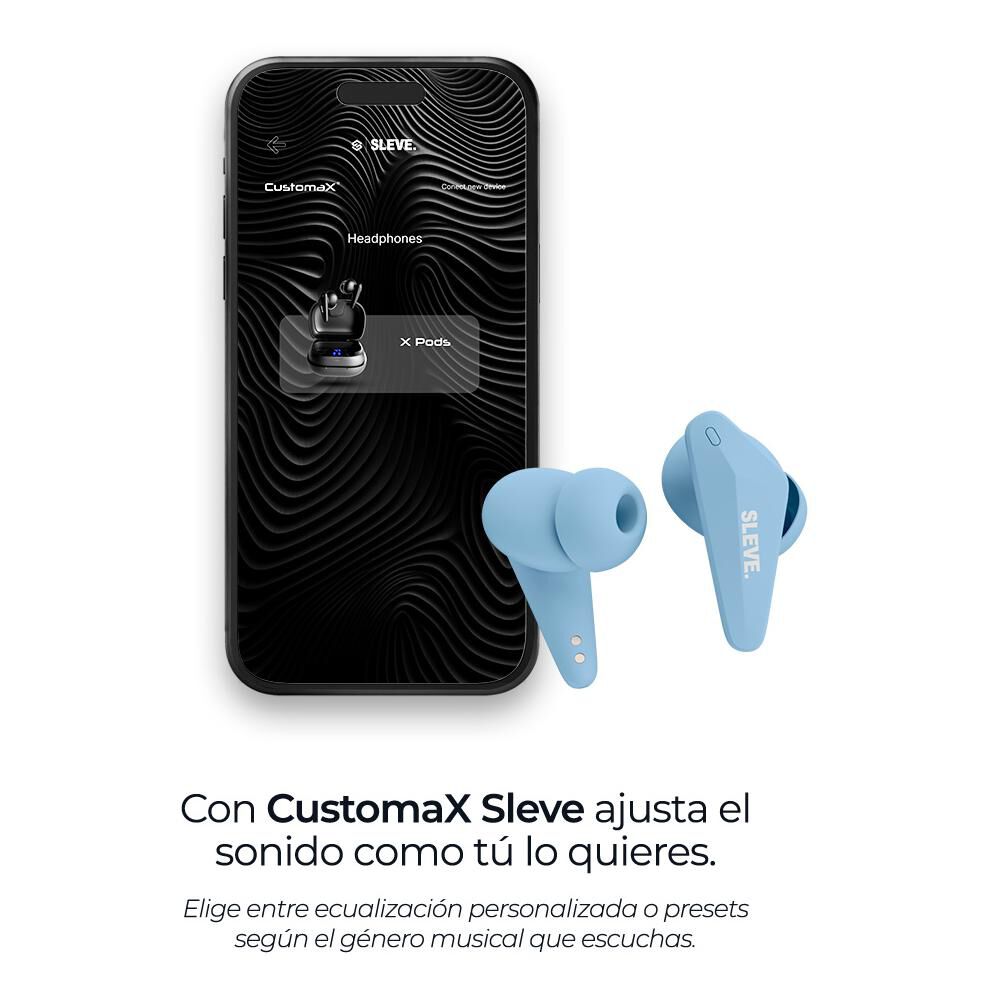 Aud&iacute;fonos Sleve X Pods 2Gen Sky Blue In Ear image number 5.0
