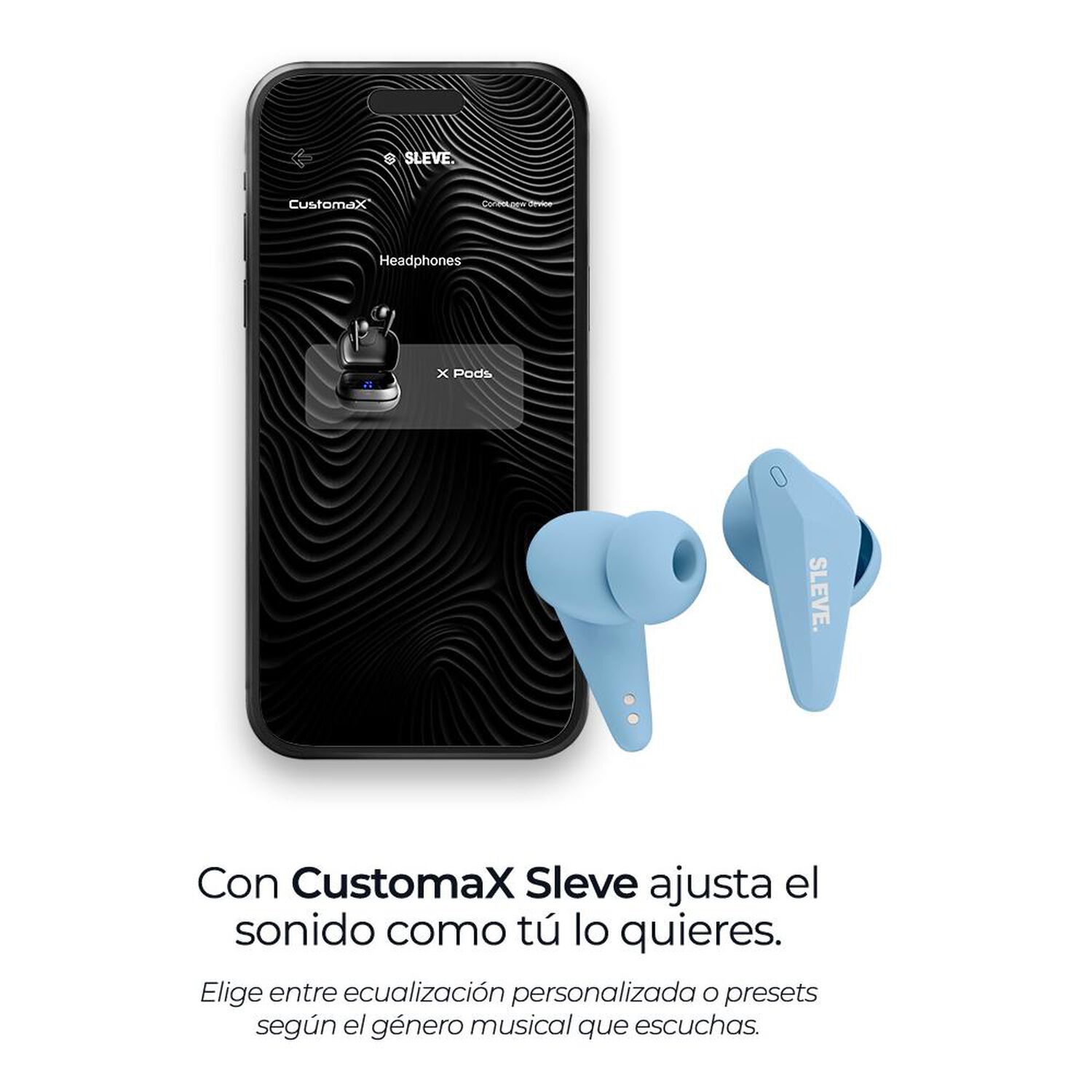 Aud&iacute;fonos Sleve X Pods 2Gen Sky Blue In Ear image number 5.0