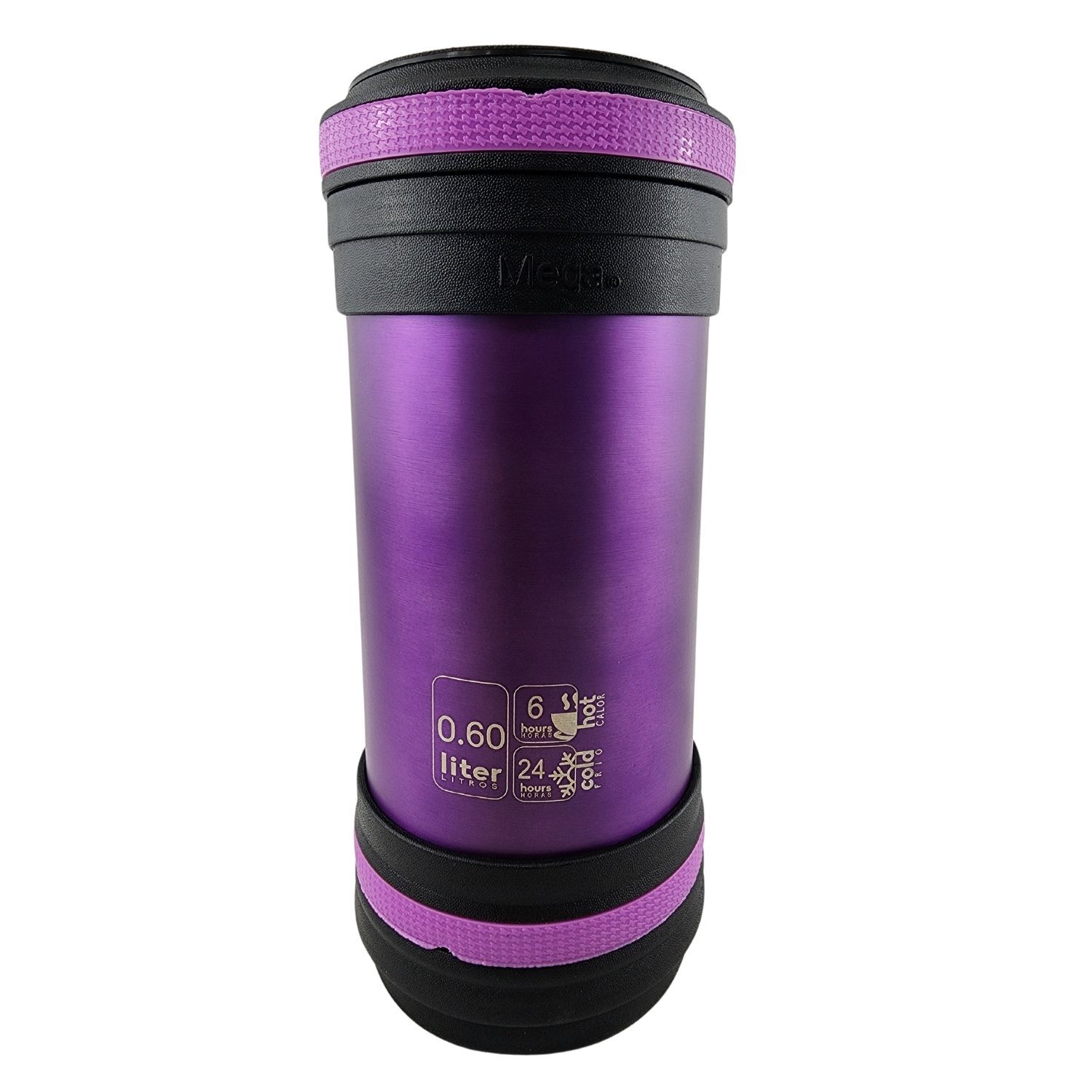 Termo Mega Maxx 600ml Comidas Metalico Acero Inoxidable Morado image number 3.0