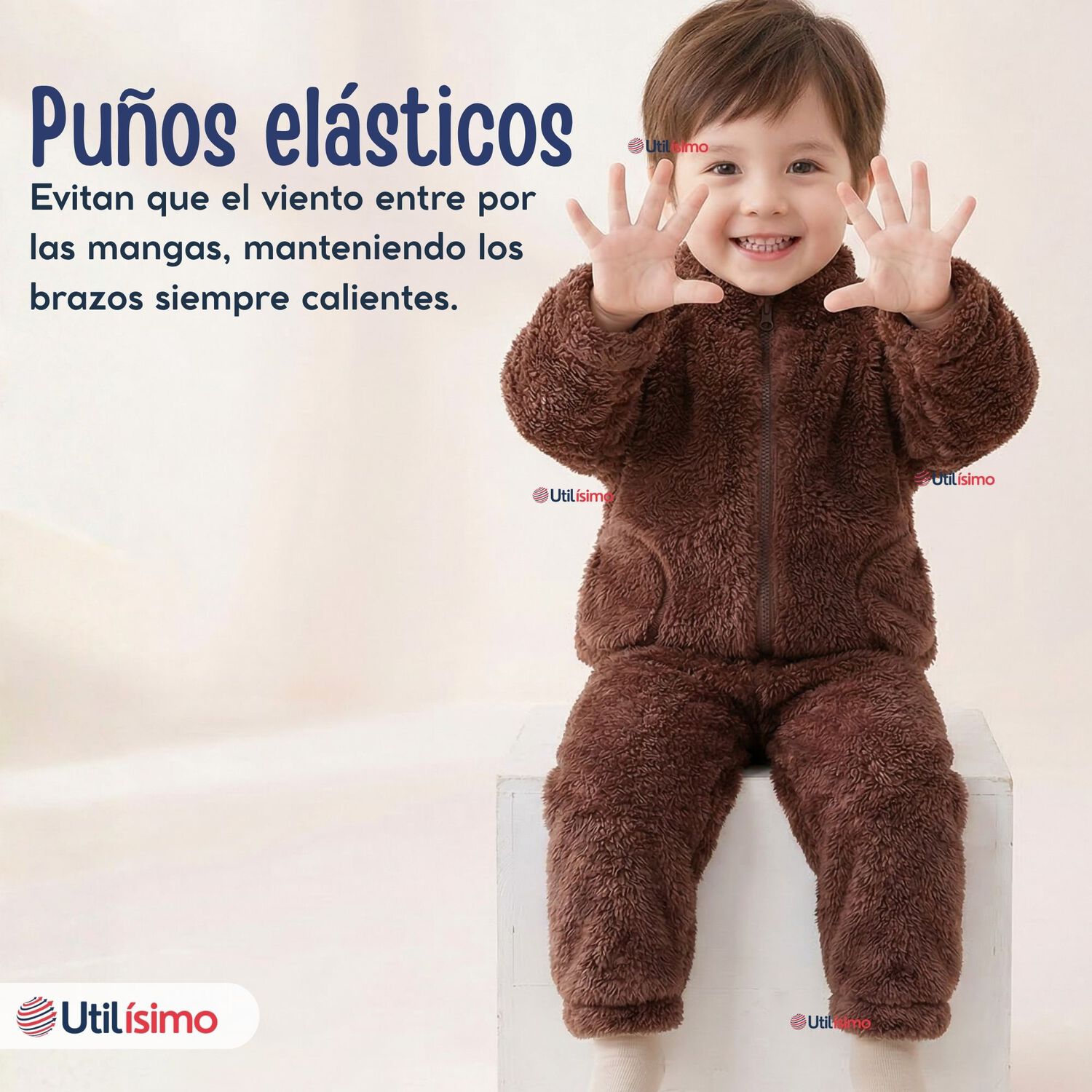 Conjunto 2 Piezas Buzo Poler&oacute;n Pantal&oacute;n Bebe Ni&ntilde;o Poli&eacute;ster Brown image number 9.0
