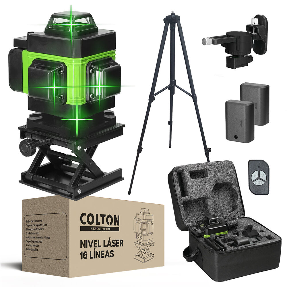 Nivel Láser 16 Líneas Colton Auto + 2 Baterías + Trípode image number 0.0