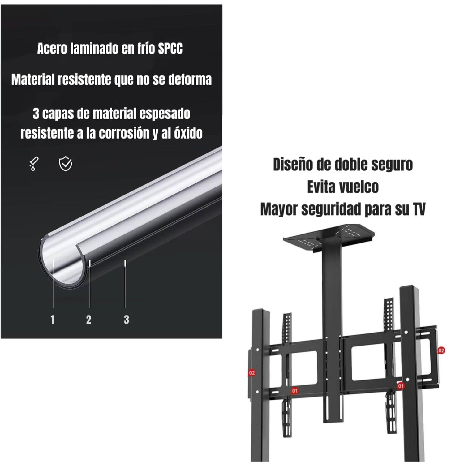 Soporte Tv Rack Pedestal 32&rdquo;-75&rdquo; Con Ruedas By Lubabycas image number 7.0