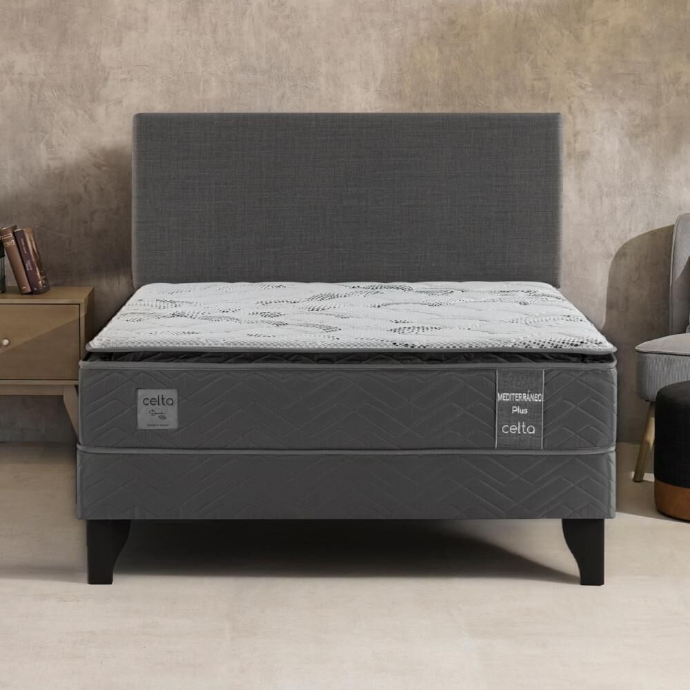 Cama Europea Celta Mediterr&aacute;neo / 2 Plazas / Base Dividida + Respaldo image number 5.0