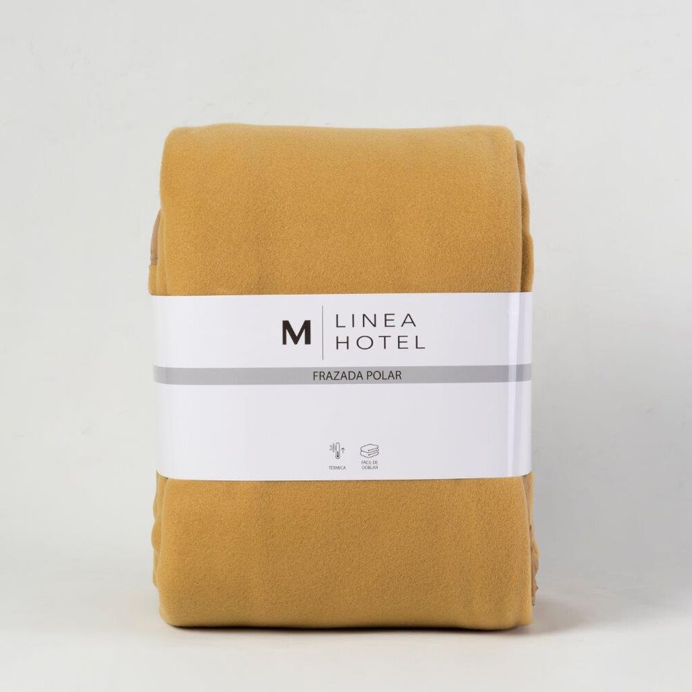 Frazada Polar Borde Satin Linea Hotel 1.5 Plaza Beige image number 2.0
