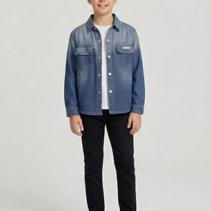 Sobrecamisa Mezclilla Ni&ntilde;o Denim Degradado Look Urbano