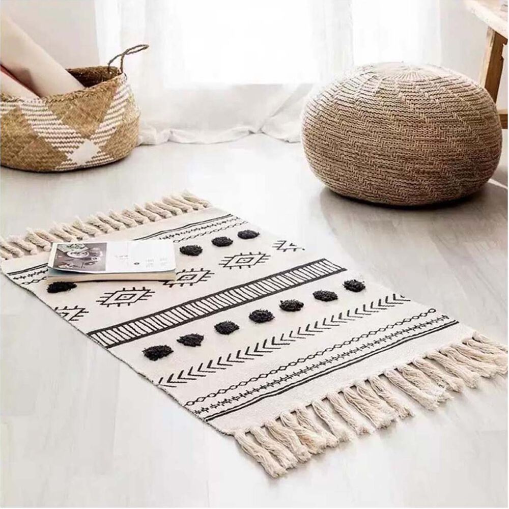 Bajada De Cama Bordada Kilim De Estilo Etnico 60x100 Cm image number 0.0