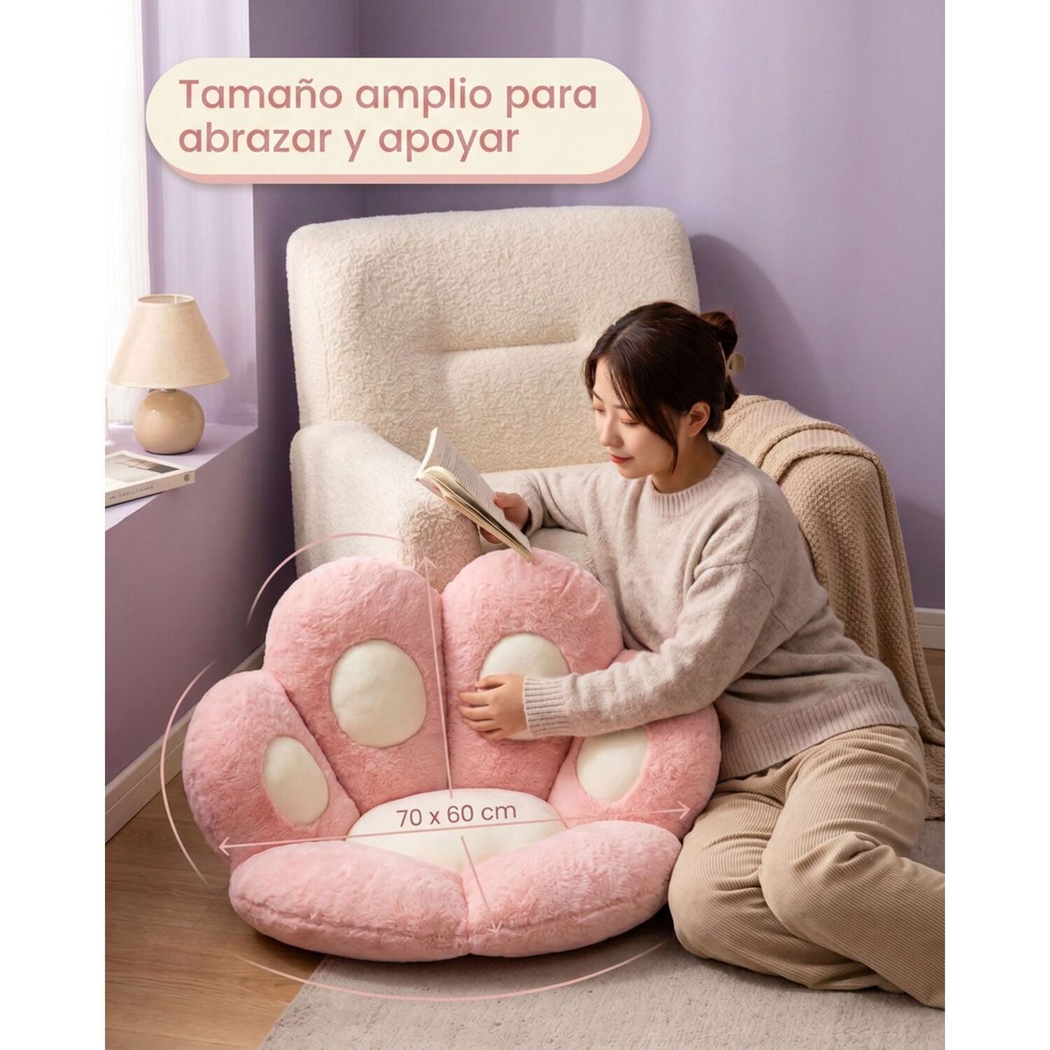 Coj&iacute;n Almohada Mano De Gatito Suave 70x61 image number 4.0