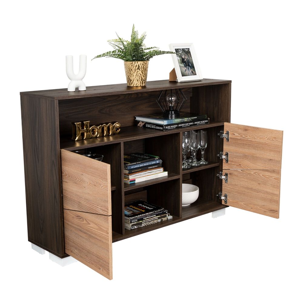 Arrimo 2 Puertas Y 1 Repisa Fm-006o - Caf&eacute; Oscuro Y Caf&eacute; Blanco image number 1.0