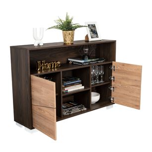 Arrimo 2 Puertas Y 1 Repisa Fm-006o - Caf&eacute; Oscuro Y Caf&eacute; Blanco
