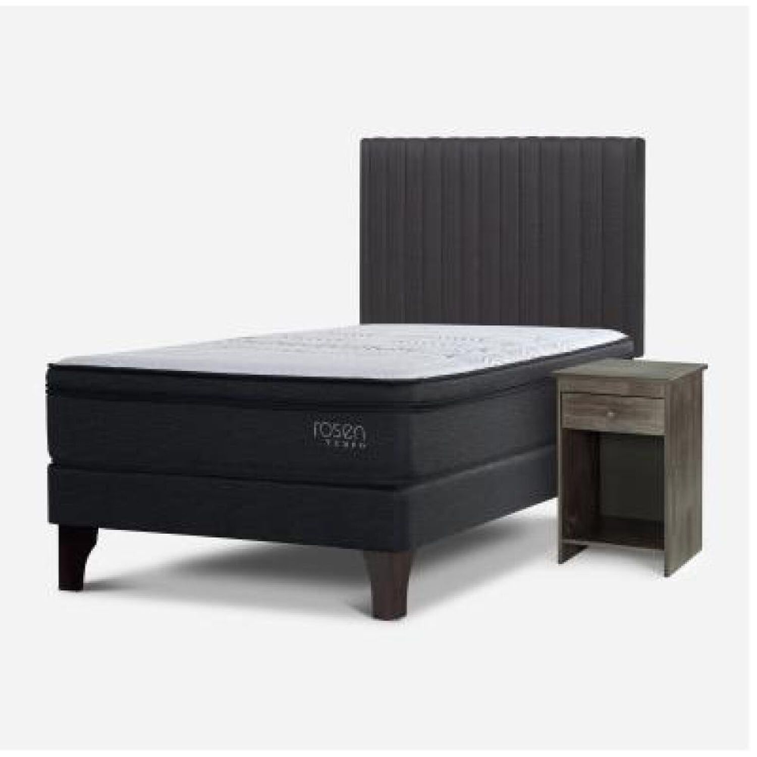 Cama Europea Rosen Tempo / 1.5 Plazas / Base Normal + Set De Maderas image number 7.0