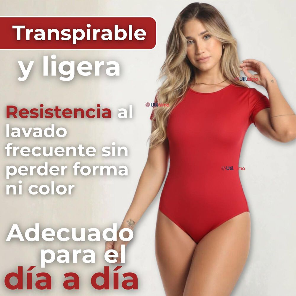 Pack 6 Bodys Ajustables Moldeador 100% Bamb&uacute; Cuello Redondo Manga Corta Mujer Colores Surtidos image number 6.0