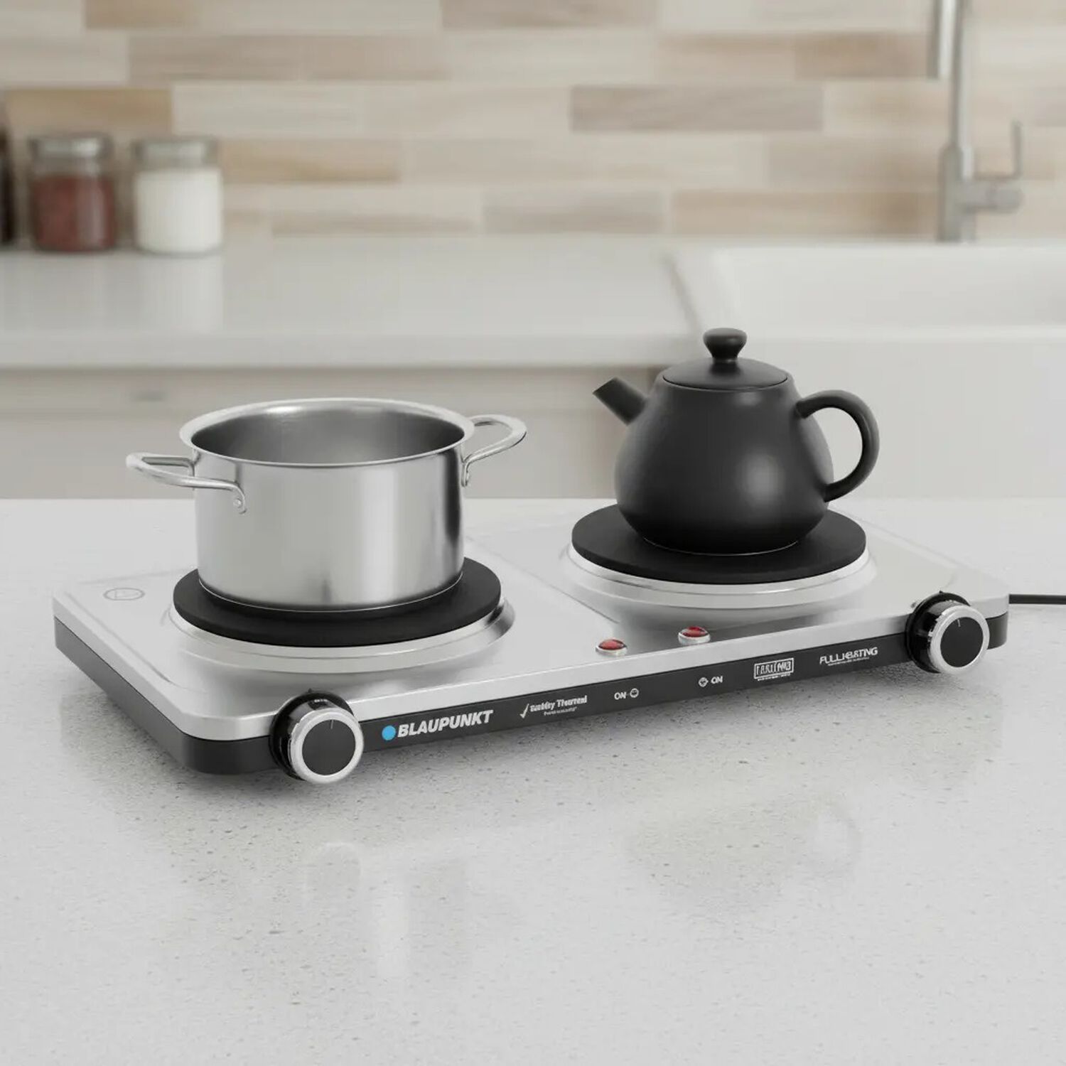 Cocinilla Encimera El&eacute;ctrica 2 Platos Potencia 2200w Marca Blaupunkt image number 1.0