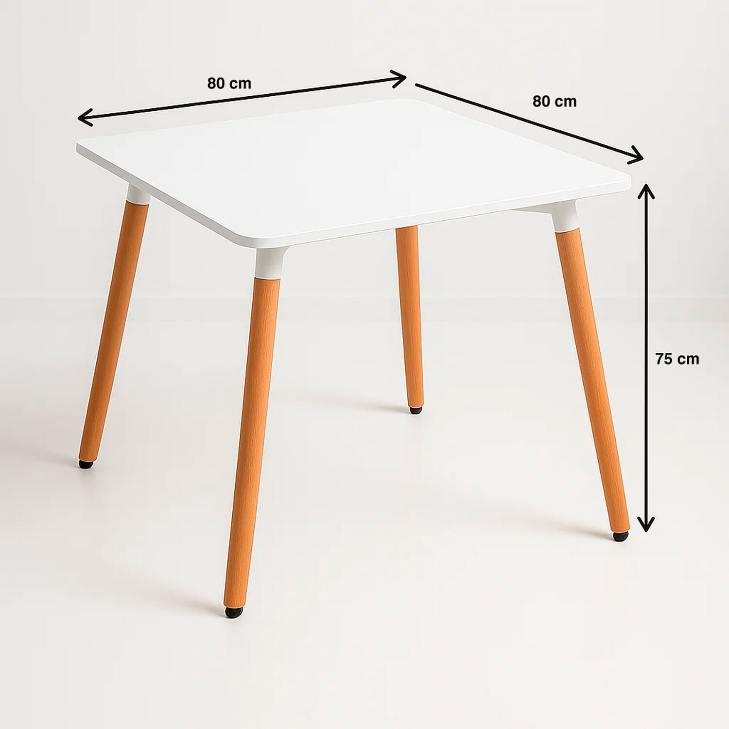 Mesa Cuadrada De Comedor Eames 80x80cm - Blanca image number 3.0