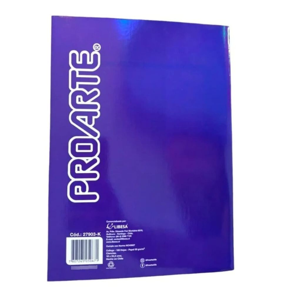 Pack X 4 Cuaderno College Liso Ciencias 100 Hojas Proarte image number 0.0