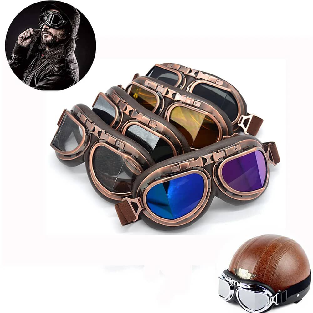 Cosplay Gafas De Moto Vintage Piloto Steampunk image number 0.0