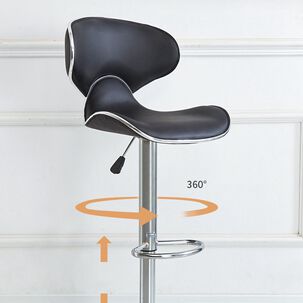 Pack 2 Sillas Piso Bar Premium Negras Altura Regulable Yc229
