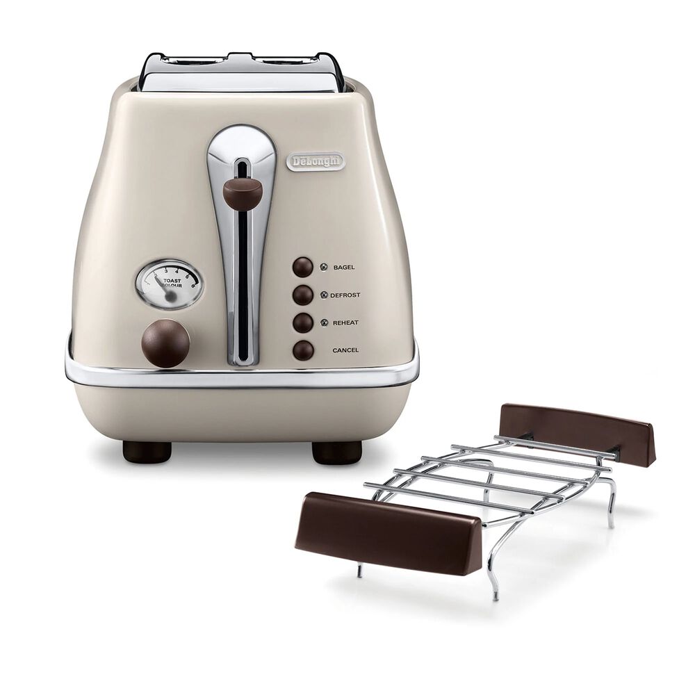 Tostador De Longhi Icona Vintage Beige Ctov2103bg image number 2.0